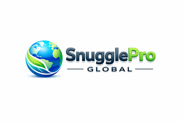 SnugglePro Global logo with a globe design on a white background